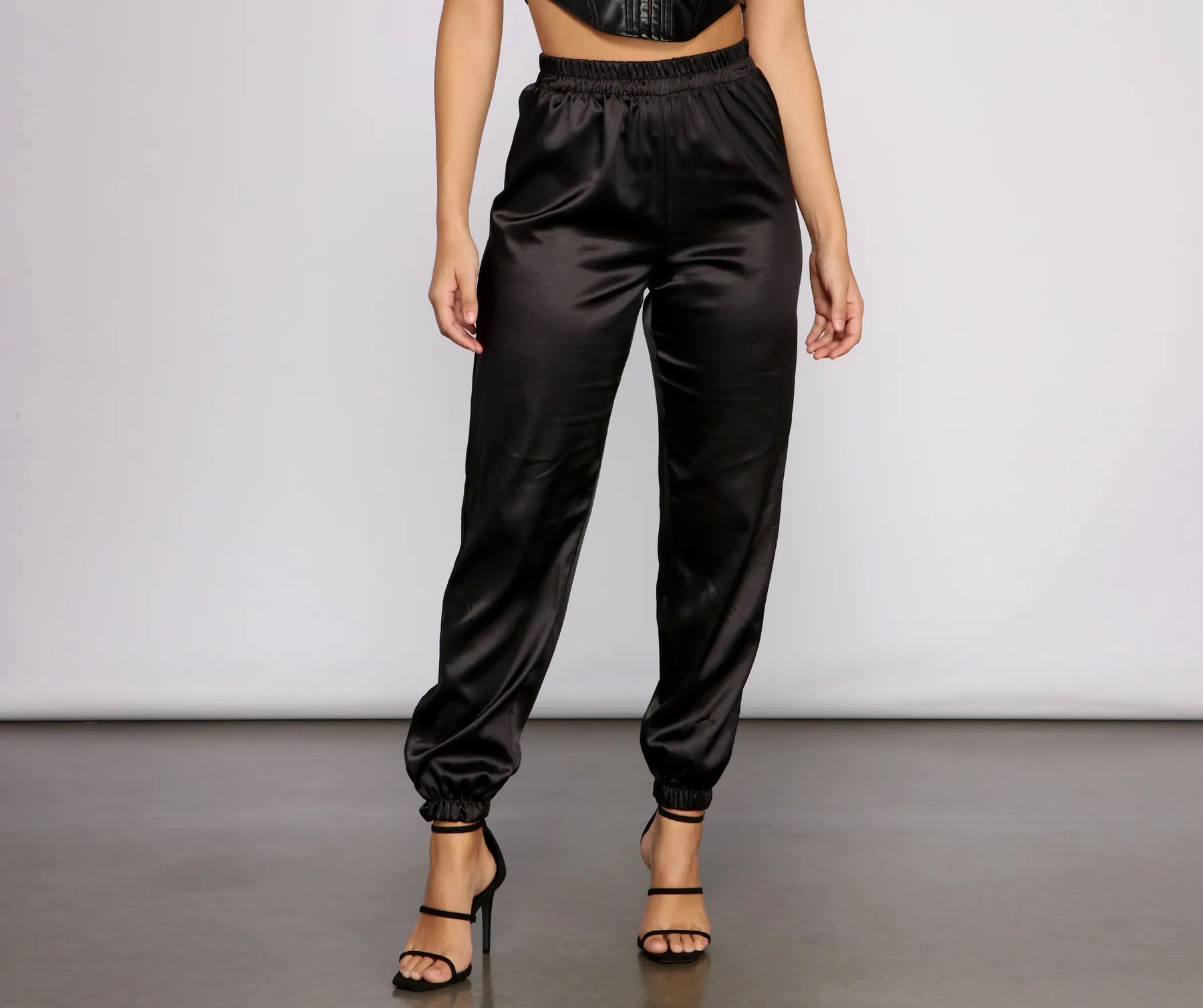 Instant Savings Sleek and Chic Satin Jogger Pants