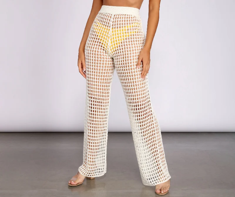 Weekend Savings Sensation High Waist Wide Leg Crochet Pants