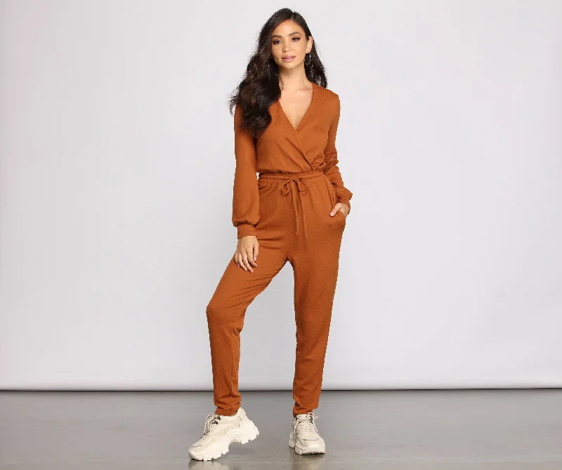 Make Your Weekend Count with Savings Casually Chic Surplice Jumpsuit