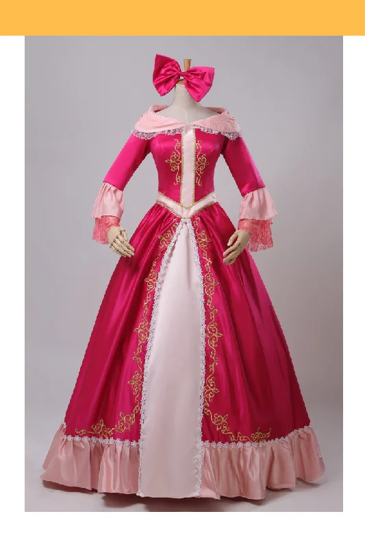 Princess Belle Pink Satin With Embroidered Gold Accent Beauty And Beast Cosplay Costume