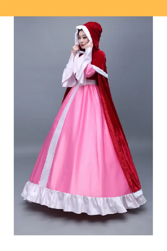 Princess Belle Winter Satin Beauty And Beast Cosplay Costume