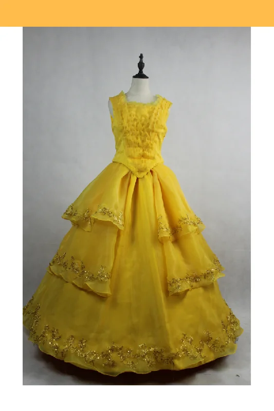 Princess Belle 2017 Live Action Movie Dandelion Yellow Cosplay Costume