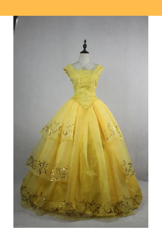 Princess Belle 2017 Live Action Movie Organza Tulle Cosplay Costume