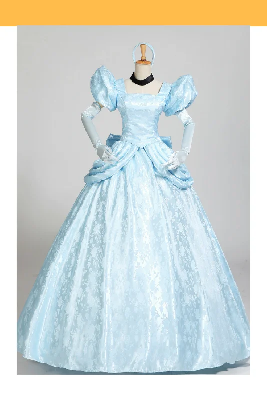 Princess Cinderella Park Inspired Brocade Satin Cosplay Costume