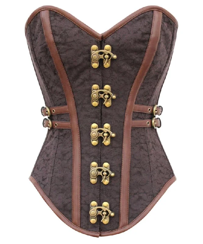 Dine Instant Shape Steampunk Brocade Corset with Side Buckles