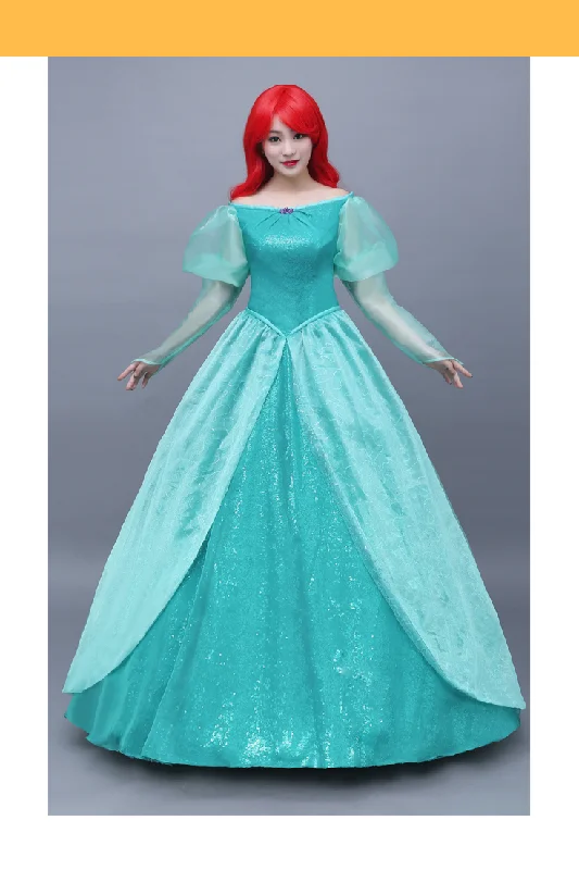 Princess Ariel Turquoise Sequin Tulle Little Mermaid Cosplay Costume