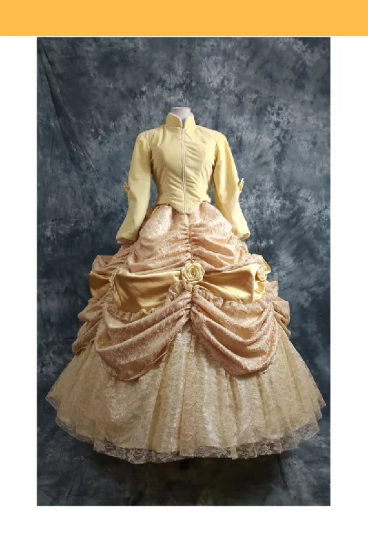 Princess Belle Velvet With Brocade Winter Beauty And Beast Cosplay Costume