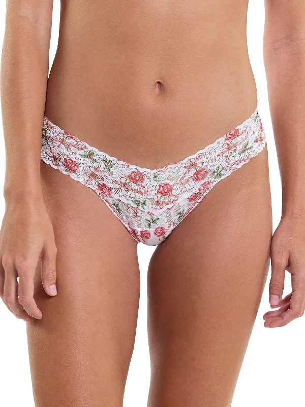 Printed Signature Lace Low Rise Thong Something Sweet