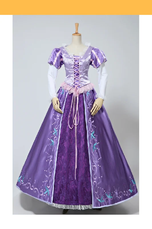 Princess Rapunzel Embroidered Brocade Satin Cosplay Costume