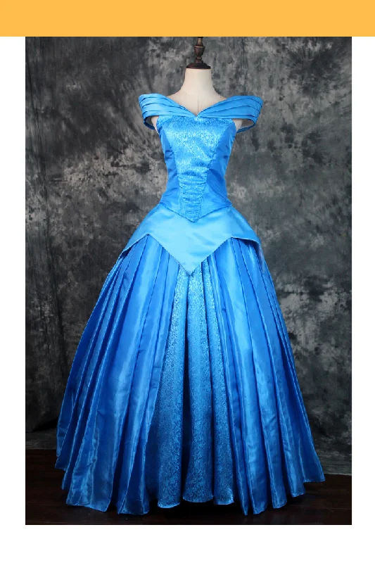 Princess Aurora Park Inspired Blue Brocade Sleeping Beauty Cosplay Costume