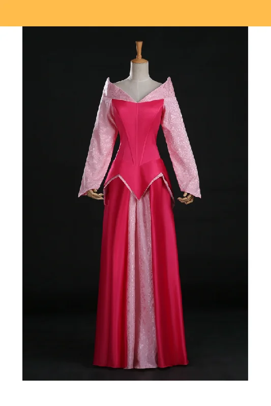 Princess Aurora Park Inspired Brocade Satin Sleeping Beauty Cosplay Costume