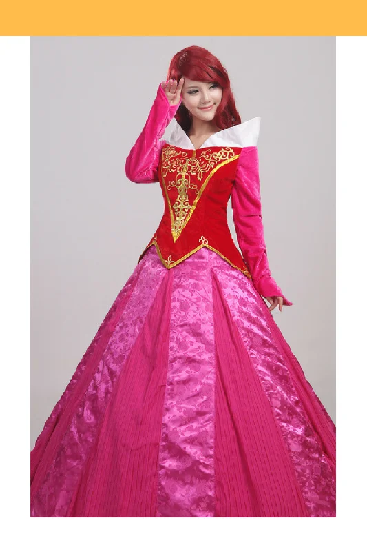 Princess Aurora Velvet Embroidered Sleeping Beauty Cosplay Costume