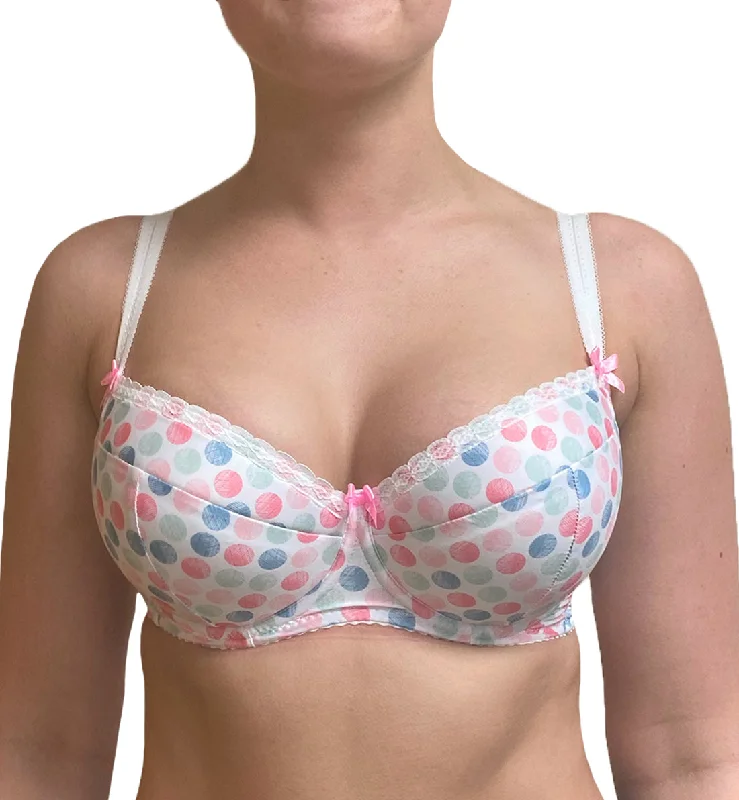 Comexim Bubbles Padded Plunge Underwire Bra (CMBUBBLE) - White Dot