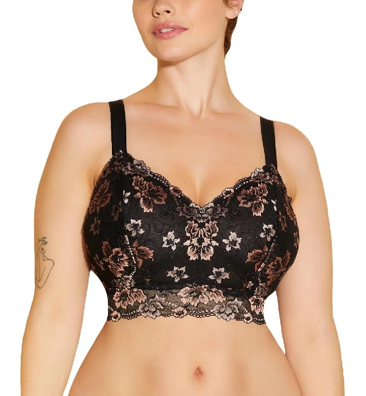 Cosabella Savona SUPER Curvy Longline Bralette (SAVON1386) - Black/Mandorla