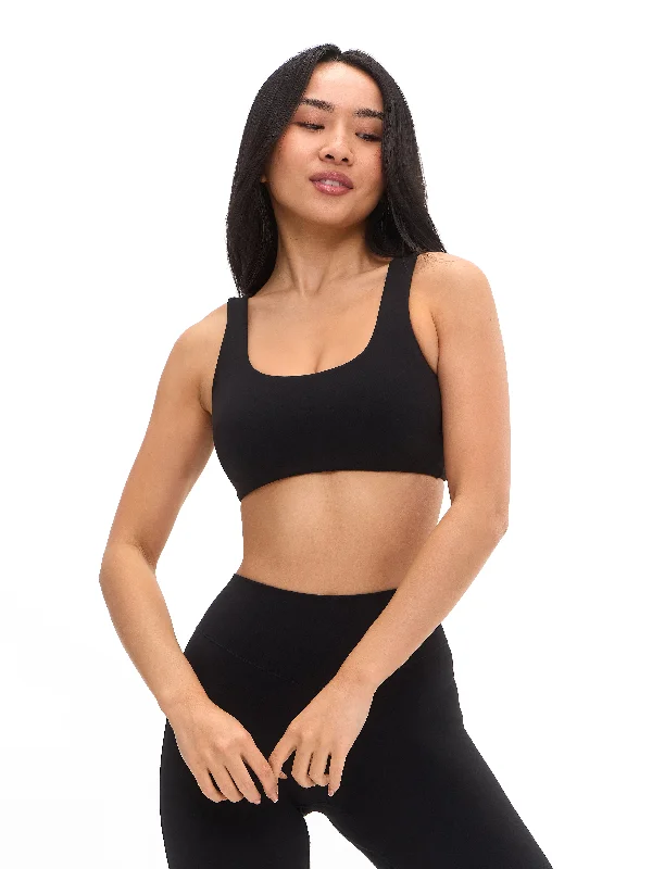 Double Dip Butter Sports Bra - Onyx Black