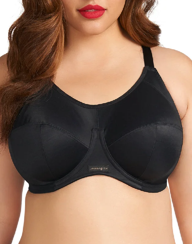 Elomi Energise Full Figure Hi Impact Convertible Sports Bra Black EL8041