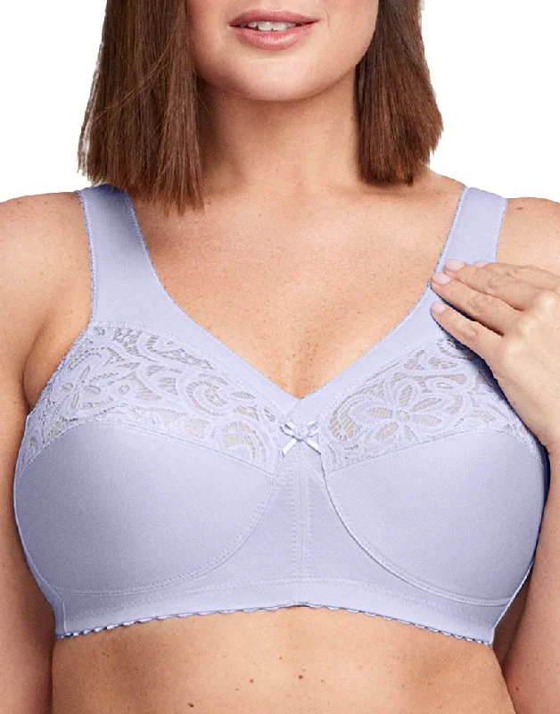 Glamorise Women's Magic Lift Cotton Full Figure Support Bra Lilac 1001