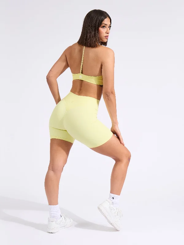 Halter Seamless Sports Bra - Afterglow Yellow