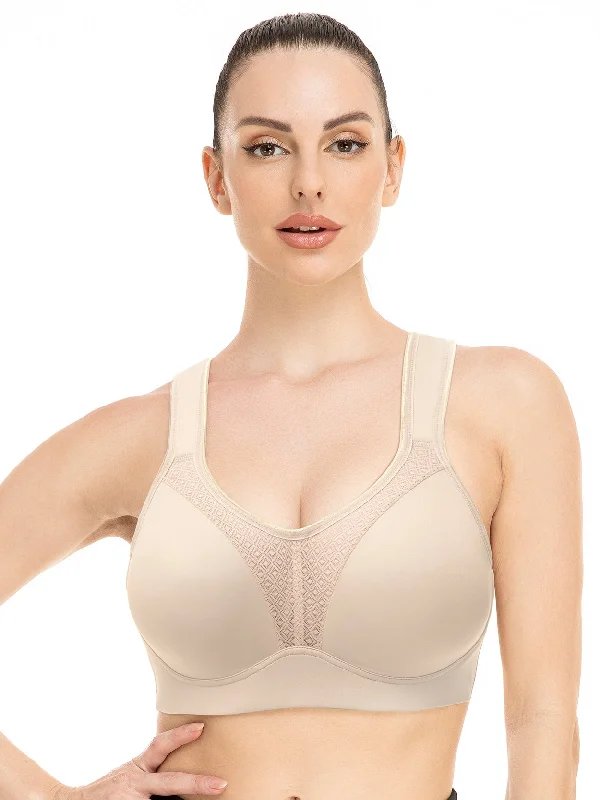 High Impact Full Coverage Underwire Sports Bra Nude