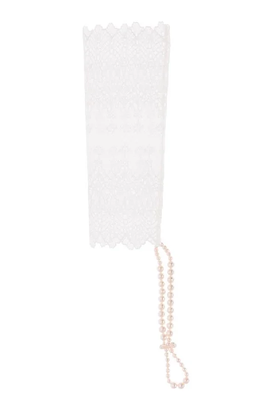 Ivory glove with stimulating pearls - Geneva Glove