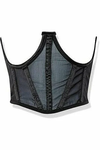 Lavish Black Mesh Open Cup Waist Cincher