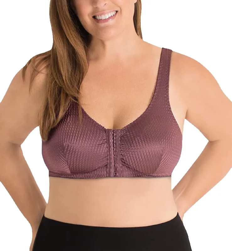 Leading Lady Marlene Zig-Zag Nylon Front Closure Bra (151) - Wistful Mauve