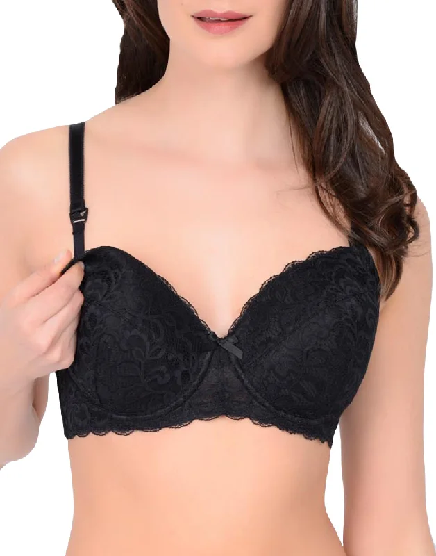 QT Intimates La Leche League International Intimates All Over Lace Padded Underwire Nursing Bra 4533