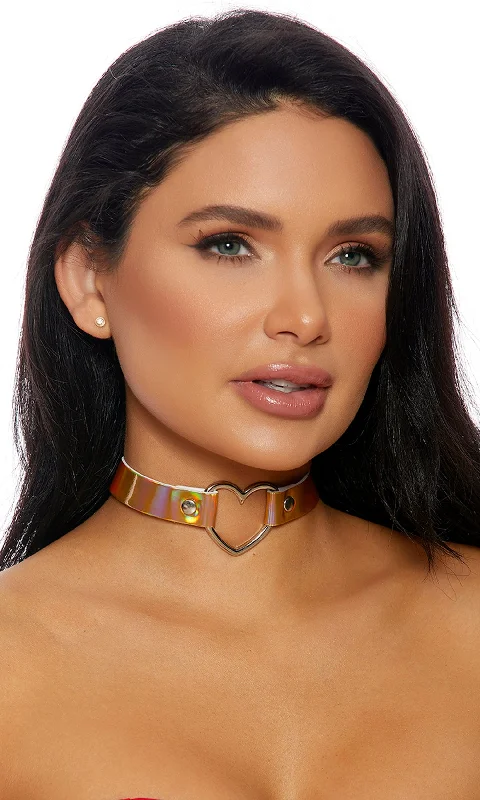 Yellow Wear My Heart Hologram Choker